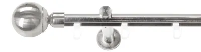 Produktbild von SN Deco Gardinenstange Innenlauf Reims, 19 mm, 1-läufig, Stahl, Komplett-Set mit Ringen, Profilträger, 180 cm, edelstahl optik