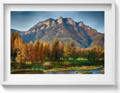 Produktbild von Gipfel der Drei Kronen Berge– Wandbild mit Rahmen – Gerahmtes Bild  – Wanddekoration – 70x50 cm –  Schwarz Rahmen