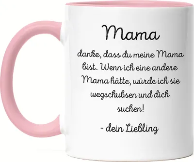 Produktbild von Mama Danke dass du meine Mama bist Tasse Rosa Geschenk Muttertag Lustig Familie