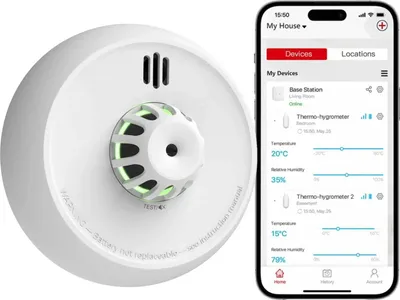 Produktbild von X-Sense XH02-M Drahtlos koppelbarer Hitzemelder mit WiFi - Funktioniert über App - 7-Jahres-Batterie - Link+ Pro - Feueralarm - Wärmemelder