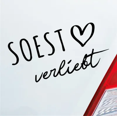 Produktbild von Auto Aufkleber Hansestadt Soest verliebt Herz Stadt Heimat Liebe Car 19x9 cm Schwarz Glanz Sticker Heckscheibenaufkleber