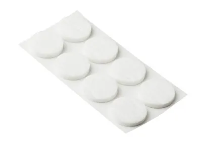 Obrázek produktu pro Walteco Filcové podložky, průměr 24mm, samolepicí, bílé, 8 ks