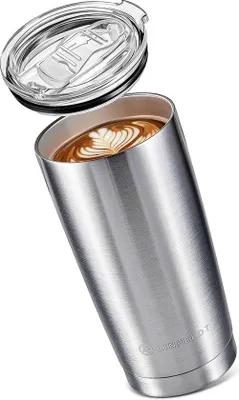 Zdjęcie produktu dla Kubek termiczny ze stali nierdzewnej o pojemności 590 ml z pokrywką do samochodu