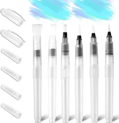 Immagine prodotto di Set di pennelli per acquerello da 6 pezzi, 19 cm, fine, medio, grande