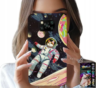 Produktbild von Hülle für Xiaomi Poco X3 - Motiv: Astronaut, Katze, Weltraum