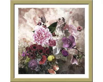 Produktbild von Gerahmtes Bild Baroque Flowermix II 33x33 cm
