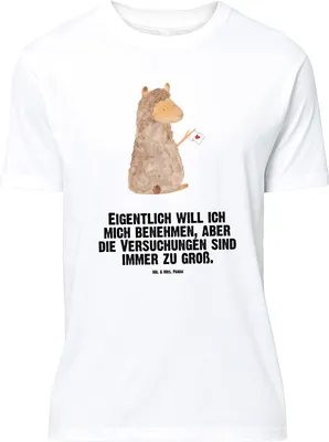 Produktbild von Mr. & Mrs. Panda T-Shirt Alpaka Fahne - Weiß - Geschenk, S, Lamas, Alpakas, mit Motiv, Lama, Tshirt, Liebe, V-Ausschnitt, oberteil