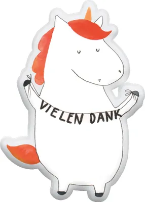 Produktbild von Mr. & Mrs. Panda Dekokissen Einhorn Dankeschön 70 cm - Weiß - Geschenk, Vielen Dank, plüschfigur, Kuschelkissen, Einhörner, Stofftier, Unicorn, Danke, Danksagung