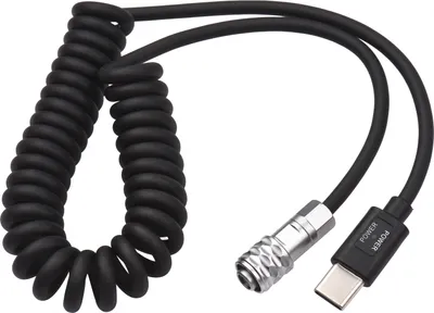 Produktbild von Andoer USB-C Stromkabel Ersatz fuer Blackmagic Pocket Cinema Camera BMPCC 4K/6K auf USB Typ-C Federkabel