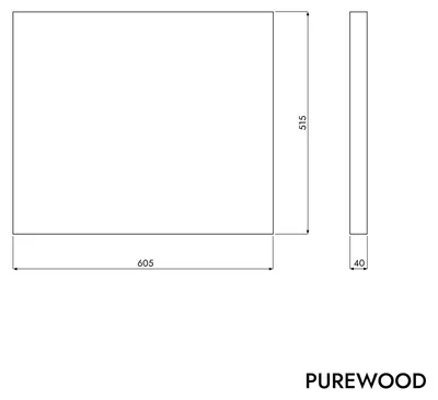 Produktbild von Waschtischplatte PUREWOOD - Eiche Massiv mit Konsolenträger - Breite wählbar, Breite:60 cm, Farbe Konsolenträger:Schwarz matt