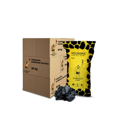 Produktbild von Neandertaler Feuer Holzkohle Grillkohle Buche - Charcoal BBQ 9 x 30 kg Kohle für Grill Smoker Kamin Grillholzkohle aus Laubholz Buchenholzkohle 270 kg