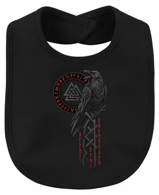 Produktbild von Wikinger Rabe Valknut Runen Odin Wotansknoten Nordisch Walhalla Baby, Schwarz, Einheitsgröße