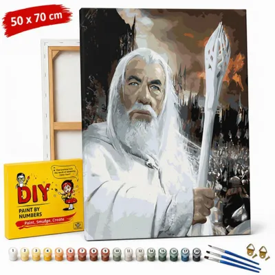 Obrázok produktu pre Obraz na maľovanie podľa čísel s rámom Gandalf – Pán prsteňov, 50 x 70 cm