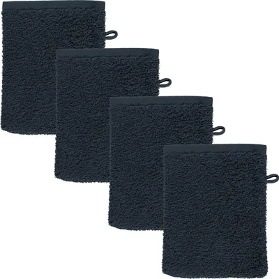 Produktbild von REDBEST Waschhandschuh Oceanside" 4er-Pack schwarz 16x21 cm"
