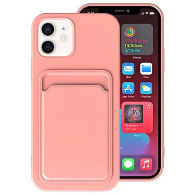 Produktbild von Smartphonica iPhone 11 Silikonhülle mit Kartenhalter - Lachs