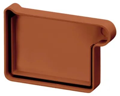 Produktbild von INEFA Dachrinnen Endstück Kastenrinne rechts NW68 / 68mm Braun PVC