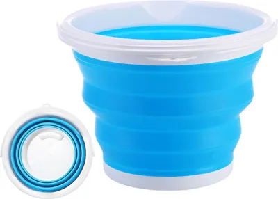 Produktbild von Zusammenklappbarer Eimer 10 L - Praktischer Wasser-Eimer für Camping, Angeln und Haushalt - Kompakt und Platzsparend