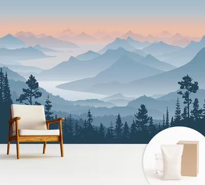 Produktbild von Fototapete - 312x219 cm - Tapete - Wandtapete - Wandbilder - Dekofolie - Tapete Folie - Wand - Dekoration - Wohnzimmer - Bergpanorama