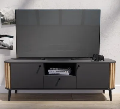 Produktbild von Lowboard TV-Board Pure | grau /  Artisan Eiche