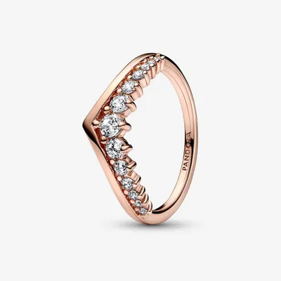 Produktbild von Wishbone Ring für Damen von PANDORA, rosé mit Zirkonia