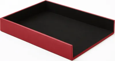 Produktbild von Briefablage Büro Leder Ferrari Rot cm 32 x 24.2 x H.5 - Ablagefächer Papierablage Ablagekorb A4 - Hergestellt in Italien