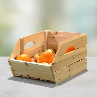 Produktbild von Obstkiste mit Griffen Apfelkisten Holzkisten Weinkisten Holz Kartoffelkiste