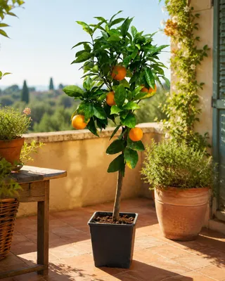 Produktbild von Citrus sinensis Sanguinello 120–140 cm – Blutorangenbaum, Orangenbaum, mediterrane Zitruspflanze für Terrasse & Balkon