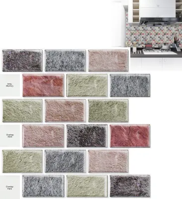 Obrázek produktu pro XMTECH 30×30 cm samolepicí dlaždice 10 kusů, kuchyňské samolepicí dlaždice koupelna, PVC obklady metro samolepicí dlaždice Imitace (typ 5)
