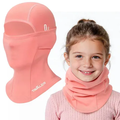 Immagine prodotto di Cappuccio antivento invernale per bambini, scaldacollo per sport all'aperto, taglia 44-55, colore rosa