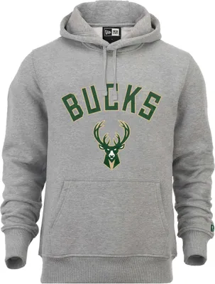 Produktbild von New Era Fleece Hoody - NBA Milwaukee Bucks grau