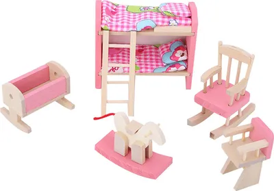 Immagine prodotto di Mini set di mobili in legno di simulazione realistici per la casa delle bambole 1:12 (camera da letto per bambini)