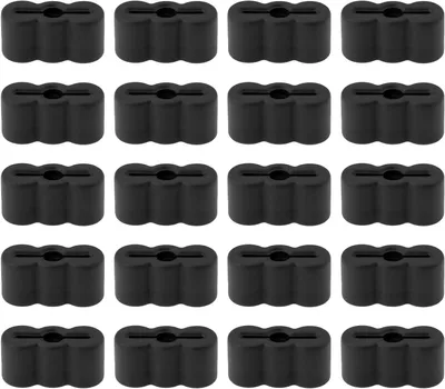 Produktbild von 20 Stück Schwarze Gummi-Endstopper 19,5 X 8,5 X 9,5 Mm für Schubladenschienen