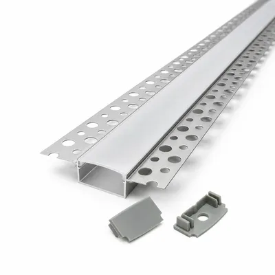 Produktbild von MasterLED Gipskarton Profil Aluminium 2m – LED Leiste Trockenbauprofil mit Milchabdeckung – Inkl. Endkappen & Halterung