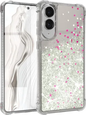 Produktbild von EAZY CASE - Glitzer Hülle kompatibel mit Samsung Galaxy S25 Edge Glitzer Schutzhülle, Soft Case, Backcover Transparent mit Motiv