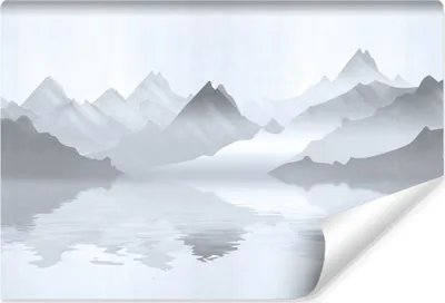 Produktbild von Muralo Selbstklebende Fototapete BERGE Wasser Aquarell Für Wohnzimmer Br. 360cm x Hö. 240cm