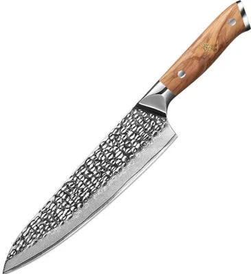 Image de Couteau de cuisine damassé ZA-37483 - Chef Marron KP37483