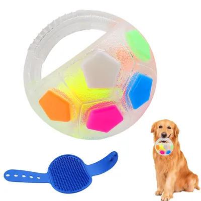 Produktbild von Unzerstörbarer Hundeball mit Griff, Anti-Stress-Ball für Hunde, quietschender Hundeball, unzerstörbares Hundespielzeug für mittelgroße/große Hunde