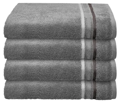 Produktbild von SCHIESSER Handtuchset Skyline Color | Einfarbig | 4-teilig | 100% Baumwolle | Flauschig & Saugstark | 50x100 cm | Dunkelgrau