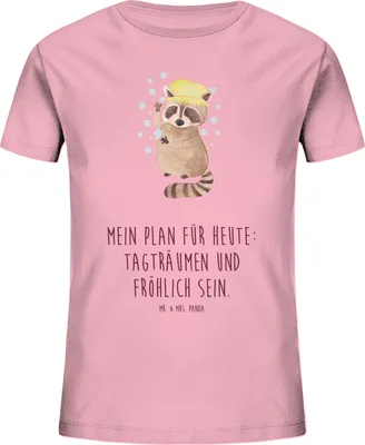 Produktbild von Mr. & Mrs. Panda Kleinkinder T-Shirt Waschbär 12-14 Jahre (152/164) - Baumwolle Pink - Geschenk, Kinder Shirt, Lustige Sprüche, Tagträumen, Teenager, Kindershirt, für, Plan
