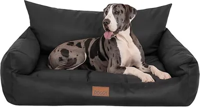 Imagen del producto de Cama para perros: mobiliario para mascotas, cama para gatos, cesta para perros de tamaño pequeño, mediano y grande, cojín para perros, sofá para perros, cama para perros, lugares para dormir. Dimensiones: 131 x 104 cm. Color: