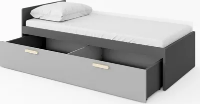 Produktbild von Furniture24 Bett Pok PO13/PO15 Jugendbett 90 x 200 cm mit Federkernmatratze und Große Bettkasten, Kinder und Jugendzimmer