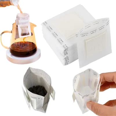 30 Kaffeefilterbeutel mit Ohrhaken, Einweg, für unterwegs