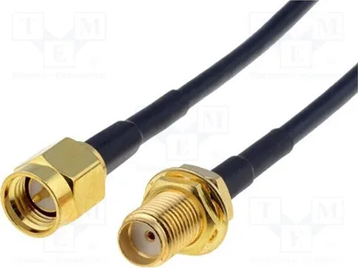 Immagine prodotto di 1 connettore/cavo coassiale, 1 metro, nero, 50Ω