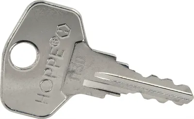 Image de Clé de rechange Hoppe pour poignées de fenêtre verrouillables - Clé de verrouillage 4W1130, acier nickelé