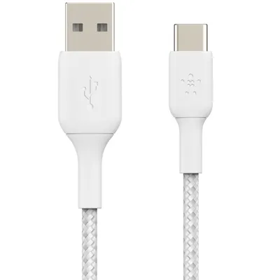Produktbild von Belkin USB-C/USB-A Kabel      3m ummantelt, weiß     CAB002bt3MWH