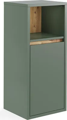Zdjęcie produktu dla Szafka Midi Vicco Viola Zielony/rzemieślniczy 33 x 80 cm z drzwiami i otwartą półką, Model 55155