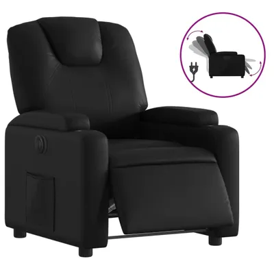 Produktbild von vidaXL Relaxsessel Elektrisch Schwarz Kunstleder