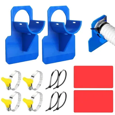 Produktbild von Pool Schlauchhalter 2 Stück 30-37mm ABS Kunststoff mit Kabelbinder und Schlauchschelle