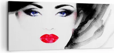 Produktbild von Bild auf Leinwand - Leinwandbild - Frau Gesicht - 100x40cm - Wand Bild - Wanddeko - Wandbilder - Leinwanddruck - Bilder - Kunstdruck - Wanddekoration - Leinwand bilder - Wandkunst - AB100x40-3756