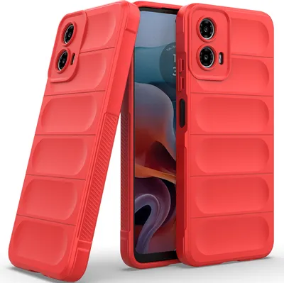 Produktbild von Handyhülle für Motorola Moto G34 Weich TPU Silikon Stossfest Anti-rutsch Hülle Rot